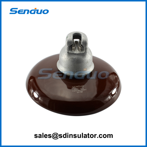 ANSI 52-3 Ball and socket type porcelain disc insulator