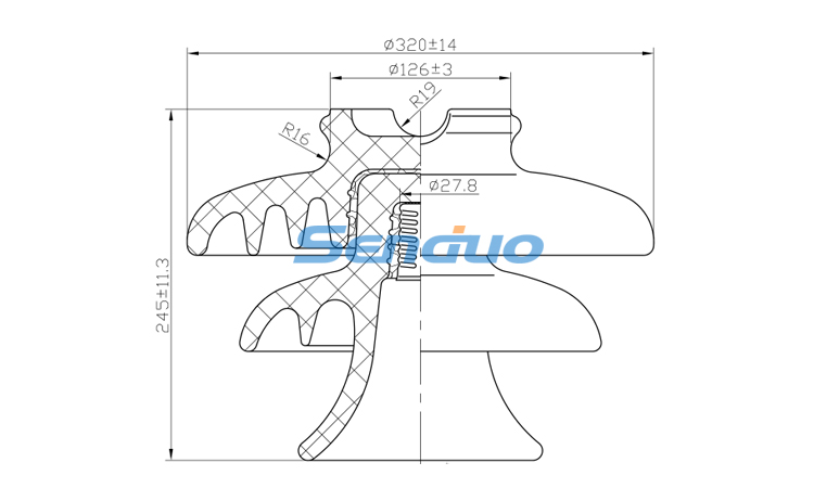 P-33-Y 900mm Creepage Distance Pin Insulators