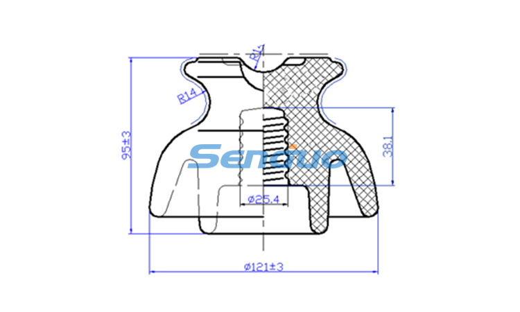 porcelain pin type insulator 55-5-senduo